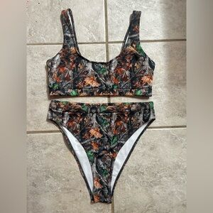 Camo Realtree High Rise High Cut Bikini Set